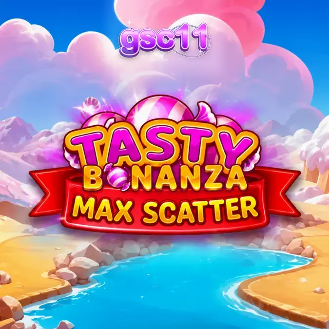Tampilan visual ceria dan penuh warna dari slot Tasty Bonanza Max Scatter